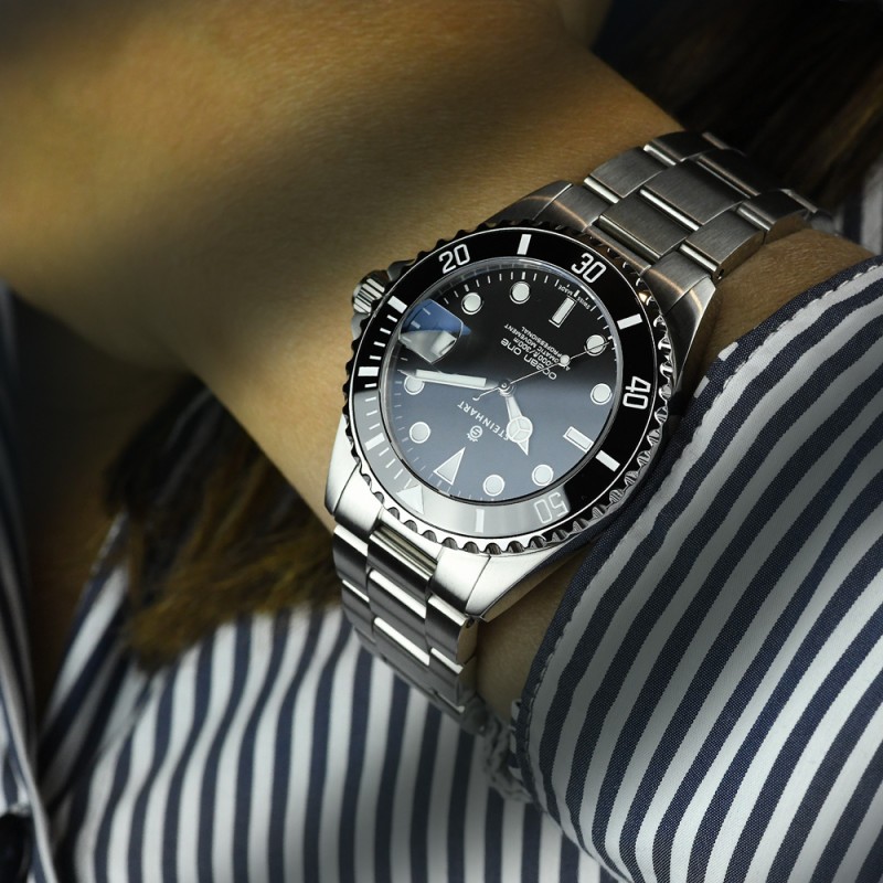 Steinhart Ocean One 39 black ceramic automatic wristwatch