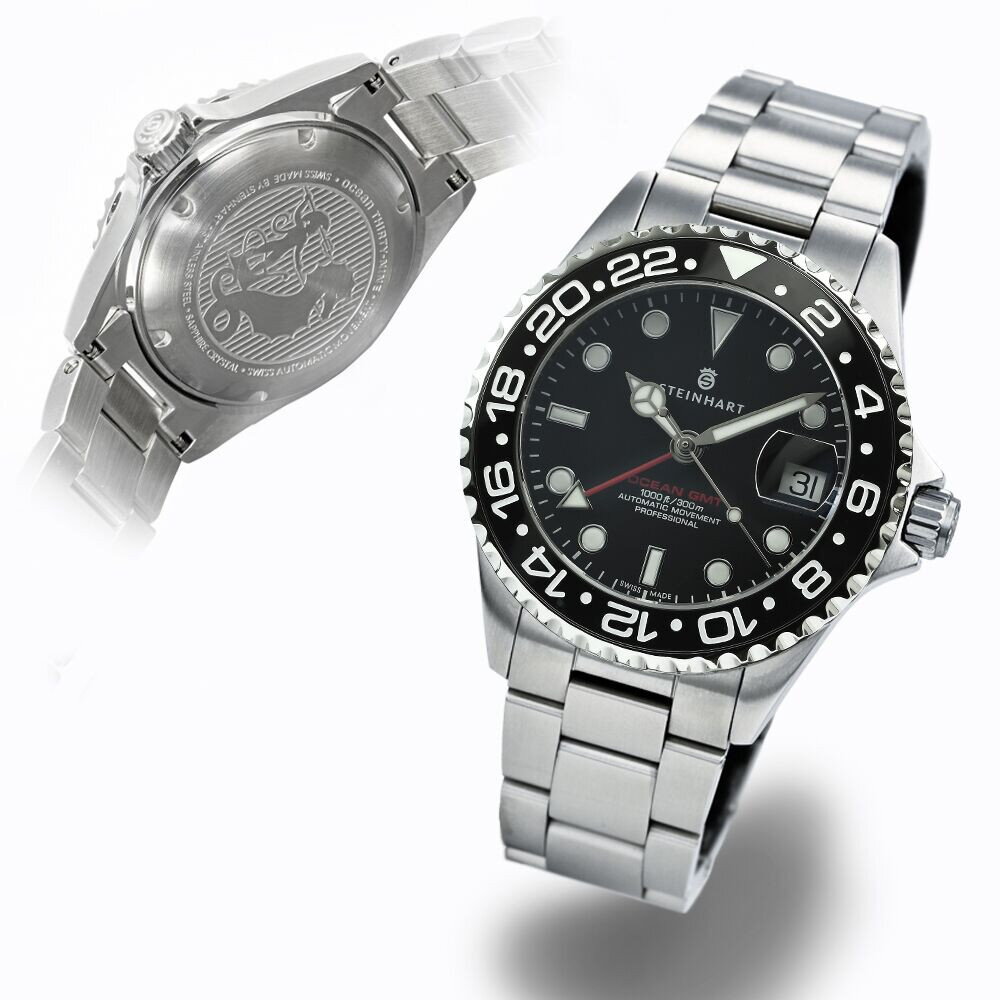 Steinhart GMT-OCEAN One 39 black ceramic - automatic wristwatch
