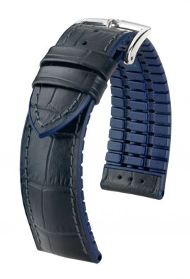 Hirsch Andy - black / blue - rubber / leather strap