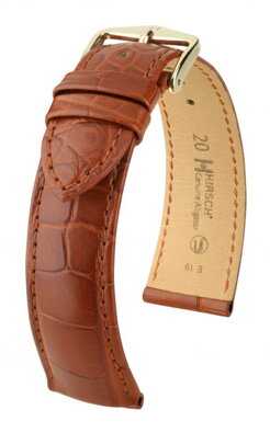 Hirsch Genuine Alligator - golden brown - leather strap