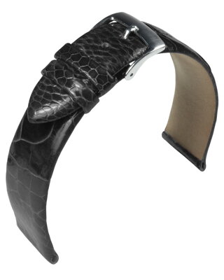 Barington - Ostrich leg - black - leather strap