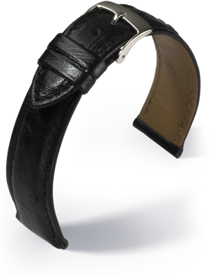 Barington - Ostrich - black - leather strap