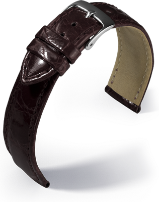 Eulit - Crocodile - dark brown - leather strap