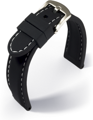 Eulit - Silicone with stitching - black - silicone strap