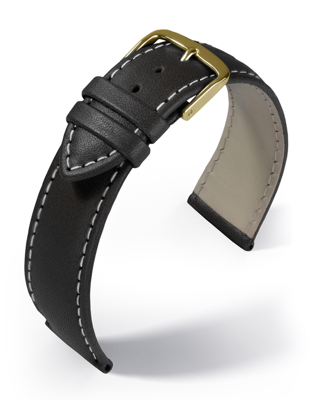 Eulit - Taurus - black with white stitches - leather strap