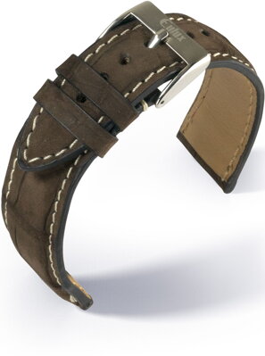 Eulux - Kaiman nubuck - dark brown - leather strap