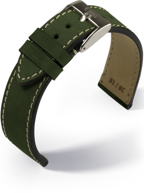 Eulux - Vintage nubuk - green - leather strap