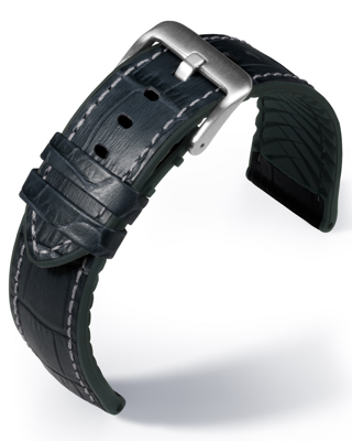 EUTec- Belize - black - leather/rubber strap