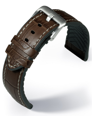 EUTec- Belize - dark brown - leather/rubber strap