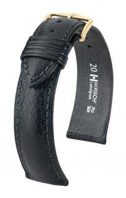 Hirsch Camelgrain - black - leather strap