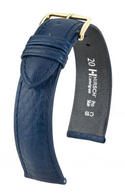Hirsch Camelgrain - blue - leather strap