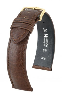 Hirsch Camelgrain - dark brown - leather strap