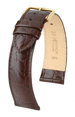 Hirsch Crocograin - brown - leather strap