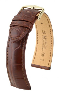 Hirsch Genuine alligator - brown - leather strap