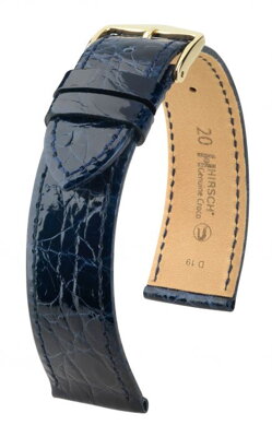 Hirsch Genuine croco - blue - leather strap