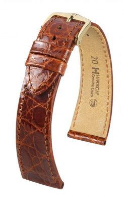 Hirsch Genuine croco - golden brown - leather strap