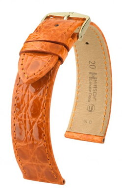 Hirsch Genuine croco - orange - leather strap