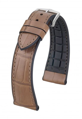 Hirsch Ian - warm grey - rubber / leather strap