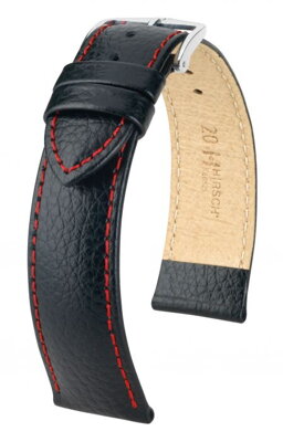 Hirsch Kansas - black / red - leather strap