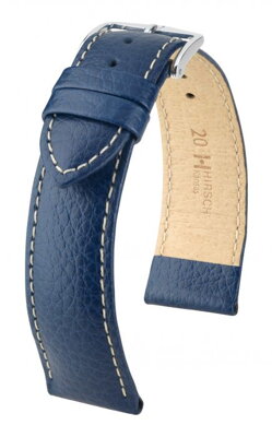 Hirsch Kansas - blue / white - leather strap