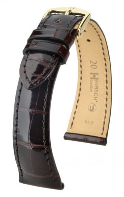 Hirsch London - brown shiny alligator - leather strap