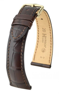 Hirsch London - dark brown alligator - leather strap