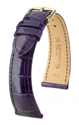 Hirsch London - dark violet alligator - leather strap