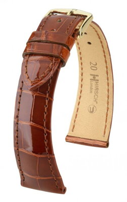 Hirsch London - golden brown shiny alligator - leather strap