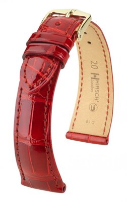 Hirsch London - red shiny alligator - leather strap