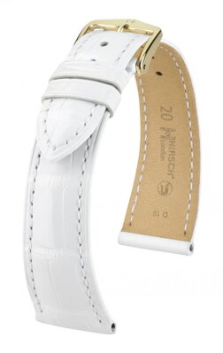 Hirsch London - white shiny alligator - leather strap