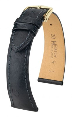 Hirsch Massai Ostrich - black - leather strap