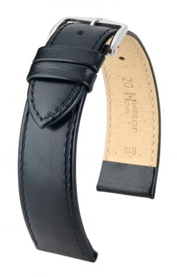 Hirsch Osiris - black shiny - leather strap