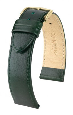 Hirsch Osiris - dark green shiny - leather strap