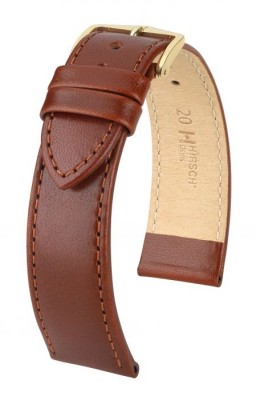 Hirsch Osiris - mid brown shiny - leather strap