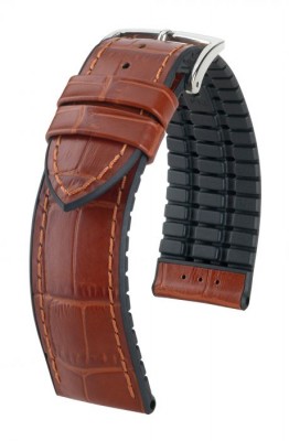 Hirsch Paul - golden brown - rubber / leather strap