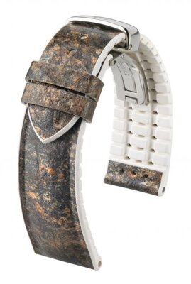 Hirsch Stone - grey - leather strap