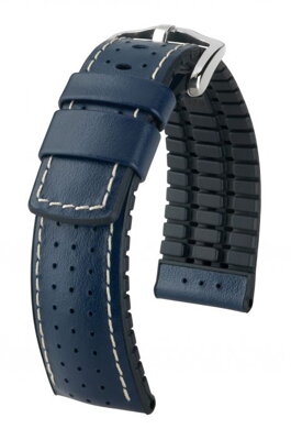Hirsch Tiger - blue - leather strap