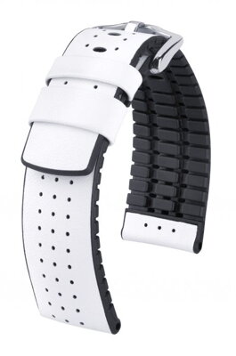 Hirsch Tiger - white - leather strap