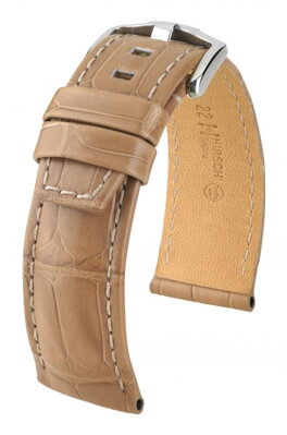 Hirsch Tritone - beige - white stitching - leather strap