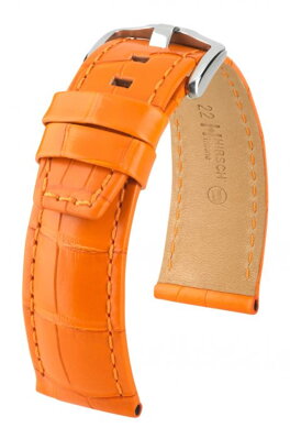 Hirsch Tritone - orange - leather strap