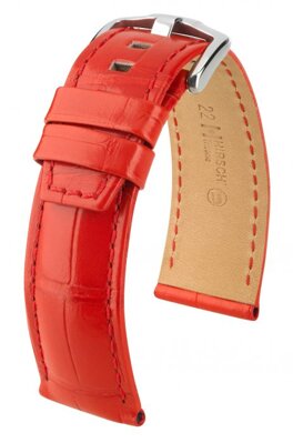Hirsch Tritone - red - leather strap
