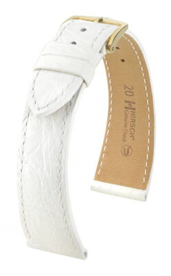 Hirsch Genuine croco - white - leather strap