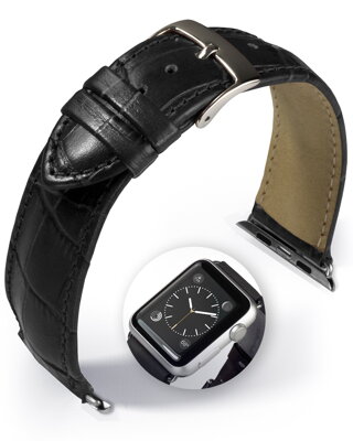 Denver - Smart Apple Watch - black - leather strap
