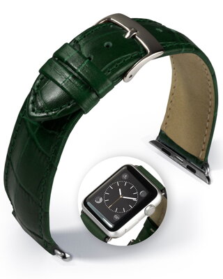Denver - Smart Apple Watch - green - leather strap