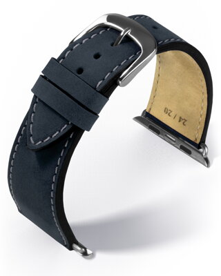 Smart  Wear Single Apple Watch - blue - leather strap