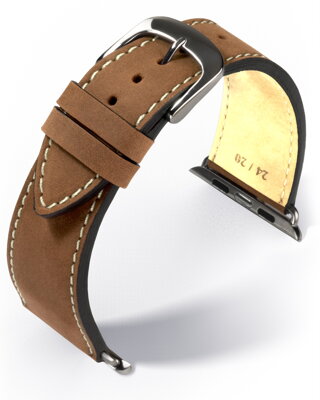 Smart  Wear Single Apple Watch - medium brown - leather strap