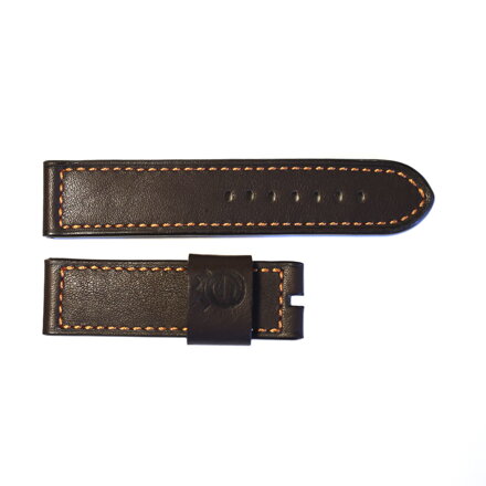 Leather strap brown with orange stiching size M