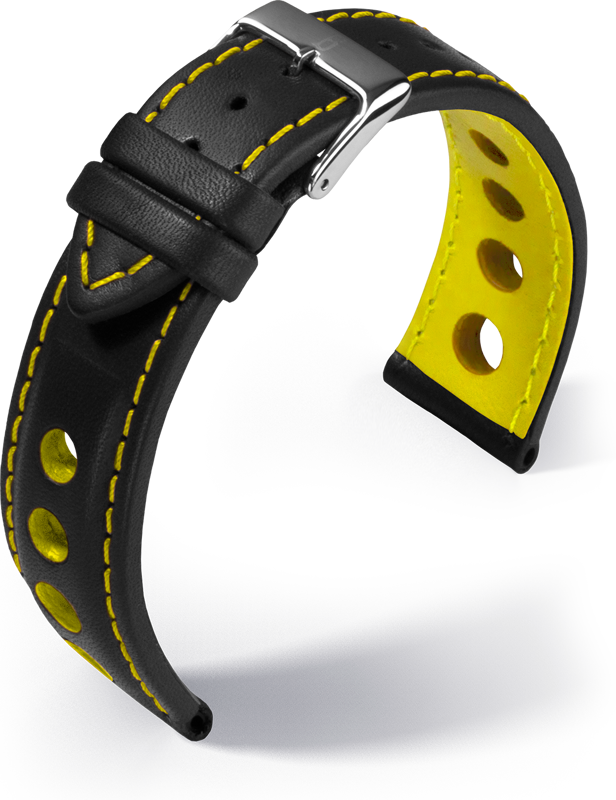 Barington - Racing - yellow - leather strap Barington - Racing - yellow - leather strap