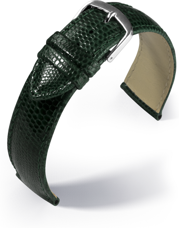 Eulit - Genuine lizard - green - leather strap