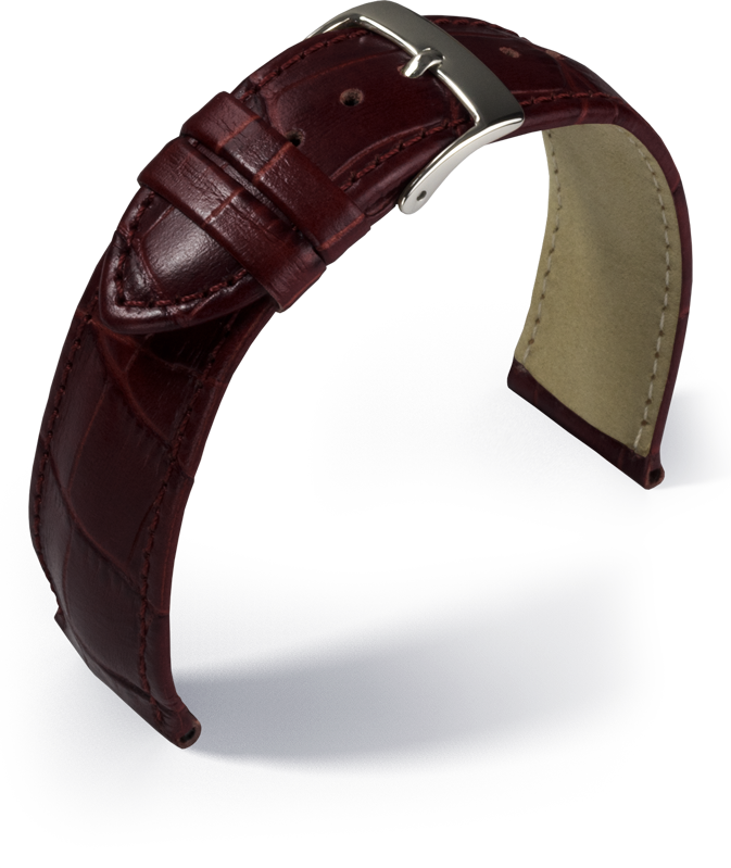 Eulit - Louisiana crocodile look - bordeaux - leather strap Eulit - Louisiana crocodile look - bordeaux - leather strap
